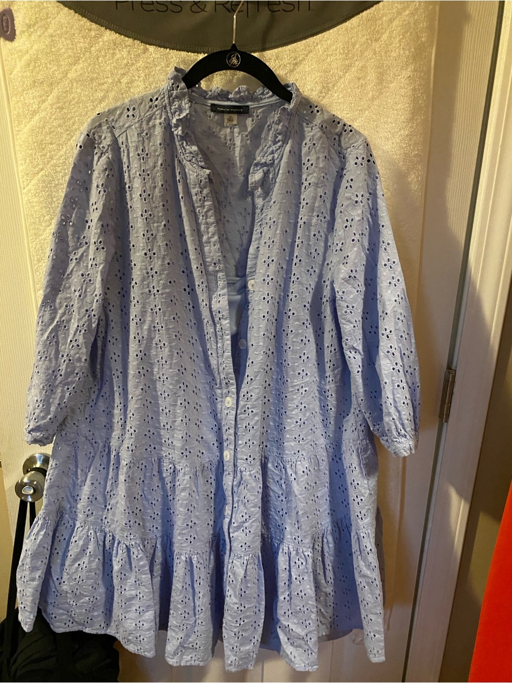 Tommy Hilfiger Light Blue Eyelet Blouse